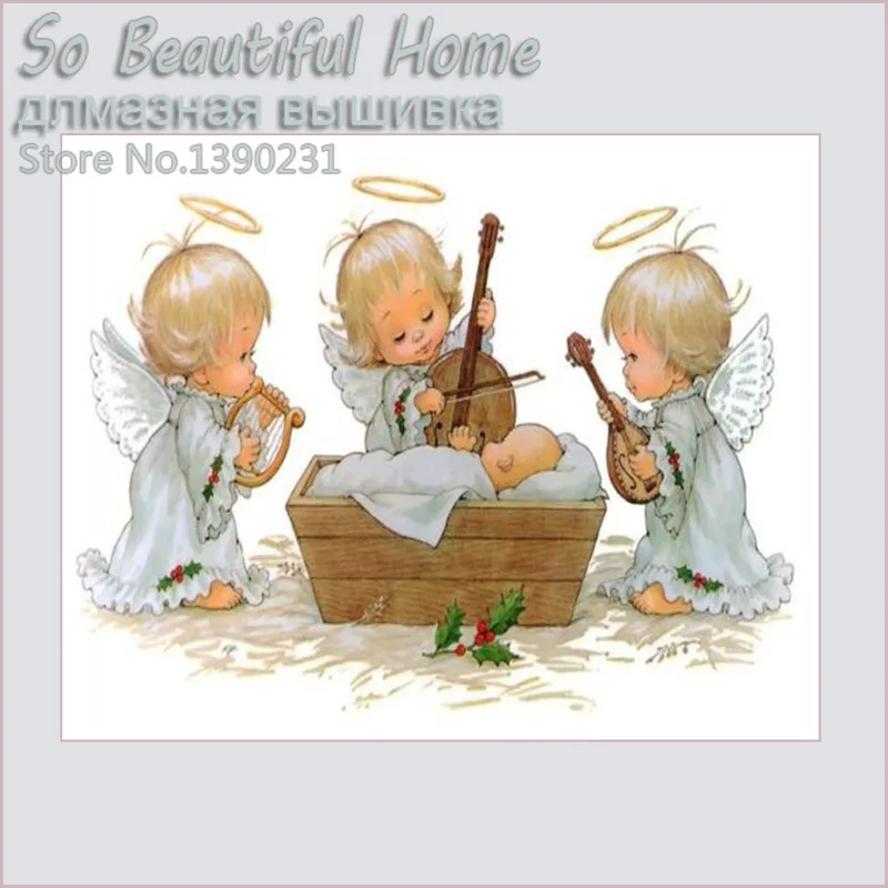 

Набор для алмазной вышивки «сделай сам», Набор для вышивки крестиком, модная круглая алмазная живопись с ангелом, украшение для дома SF6373