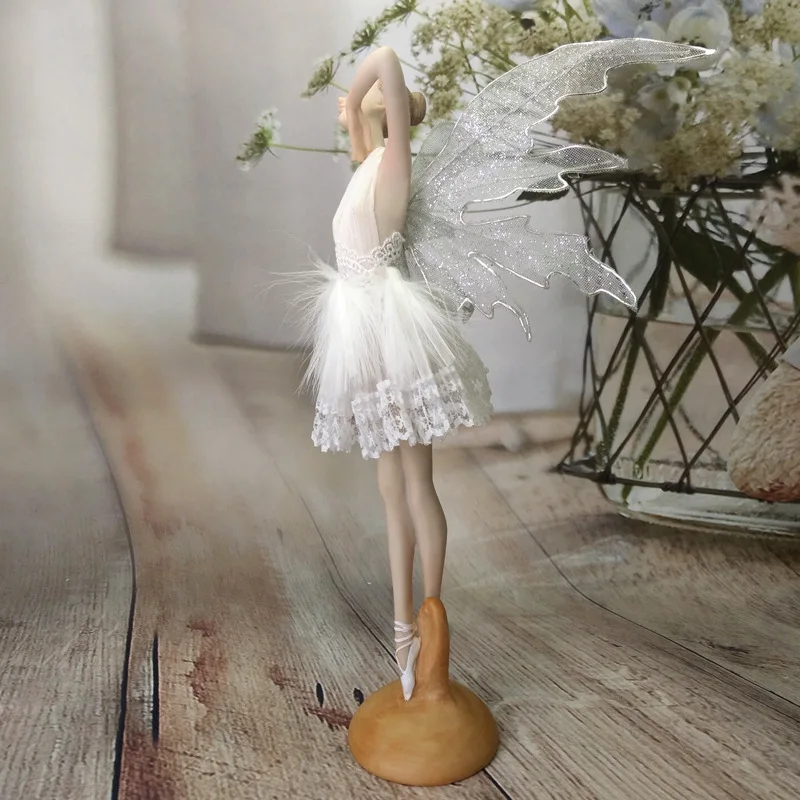 Miniature Figurines Decor Home 11.2'' Resin Ballet Dancer Figurine Creative Angel Miniatures Fairy Statuettes Model Modern | Дом и сад