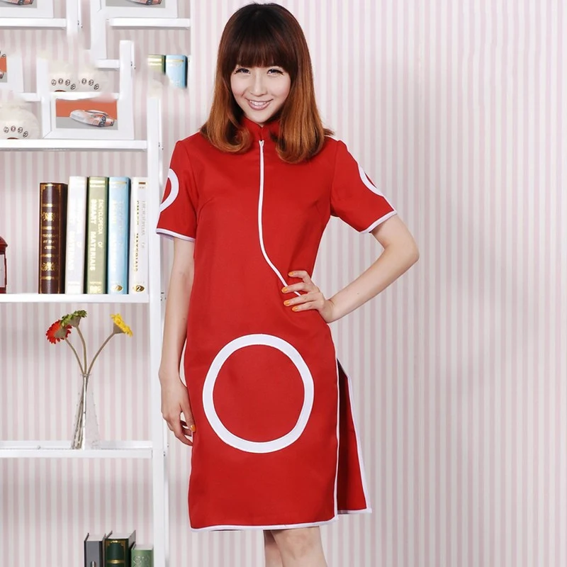 KIGUCOS Наруто косплей Харуно Сакура костюмы Тренч модный наряд женский красный