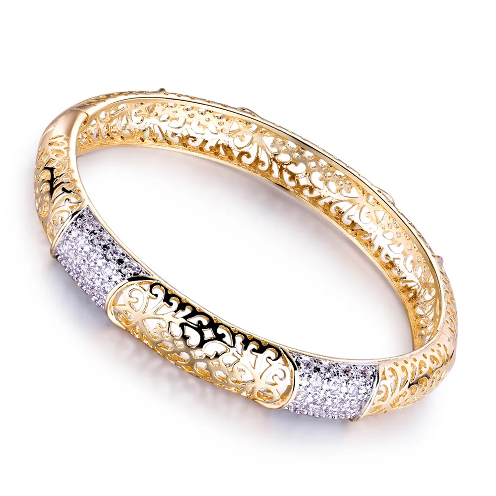 Женский браслет с отверстиями MOLIAM золотой фианитом MLZ016 2018|bangles fashion|fashion banglehollow