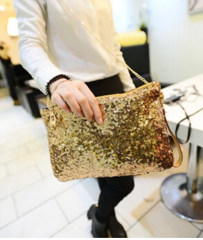 Новинка Европейская и американская мода сумки с цепочкой блестками Наплечная