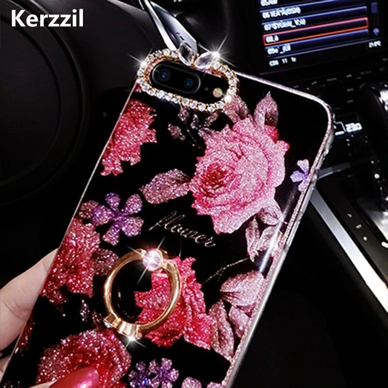 Чехол для телефона Kerzzil блестящий чехол с розами iPhone 6 7 6S Plus задняя крышка