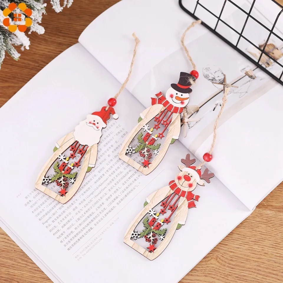 3 шт. деревянные подвесные украшения в виде Санта Клауса/снеговика|Кулоны и