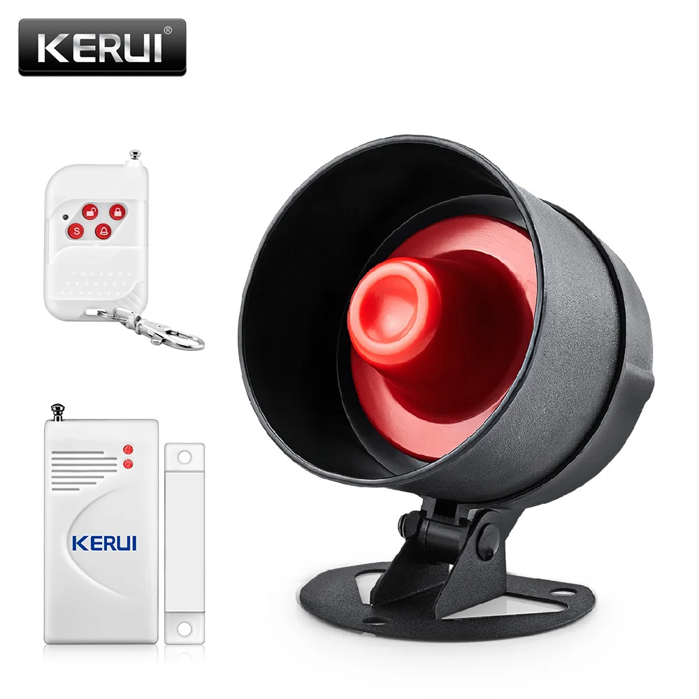 kit 2 KERUI DIY 100 дБ беспроводная локальная сигнализация системы безопасности домашняя сирена спикер охранная инфракрасная сигнализация детектор датчик двери комплект сигнализации - Цвет: kit 2