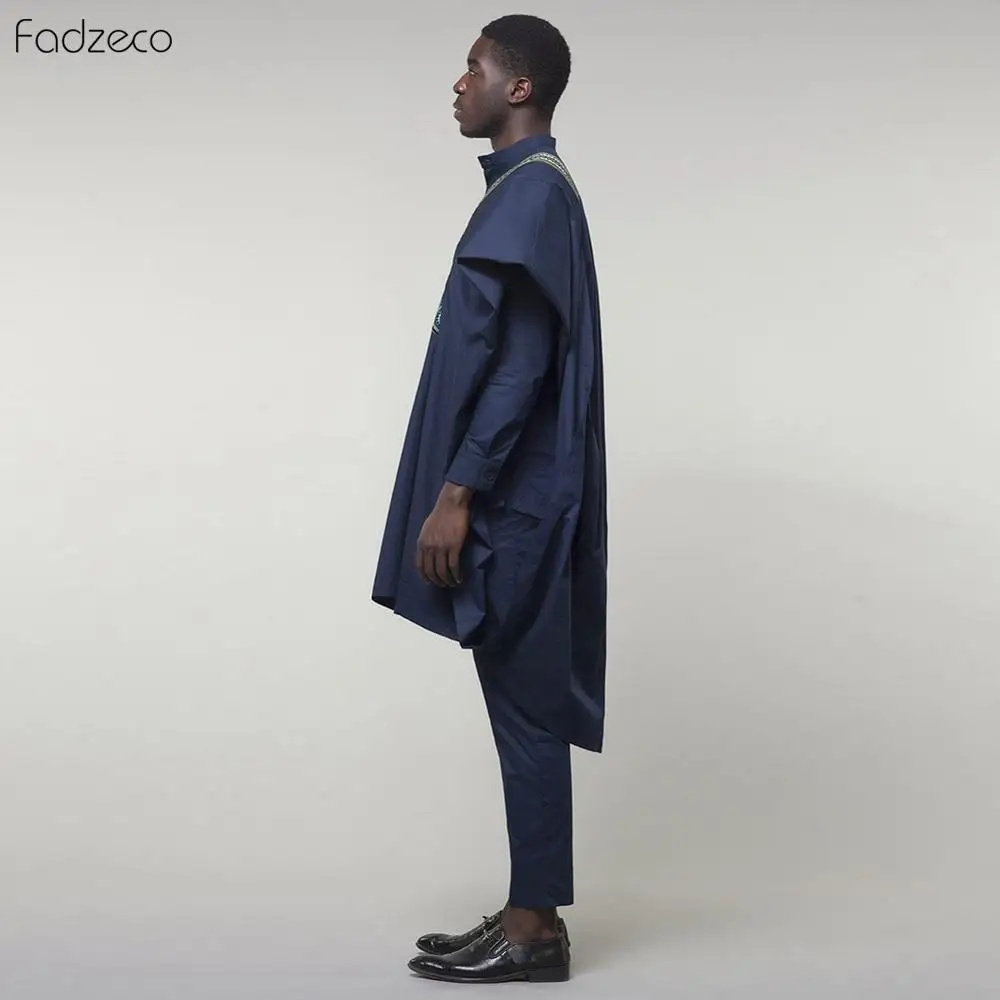 Fadzeco Agbada африканские костюмы для мужчин Дашики деловой комплект из 3 предметов