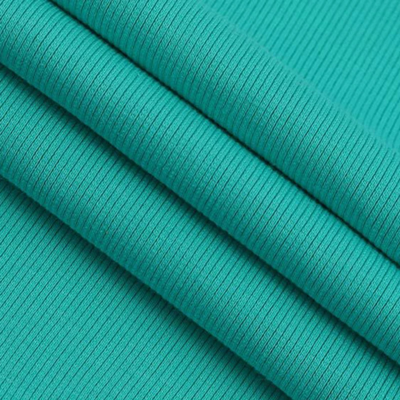JIETAI 21S 2x2 Трикотажная хлопковая ткань в рубчик эластичная 10 см × 1 м воротник