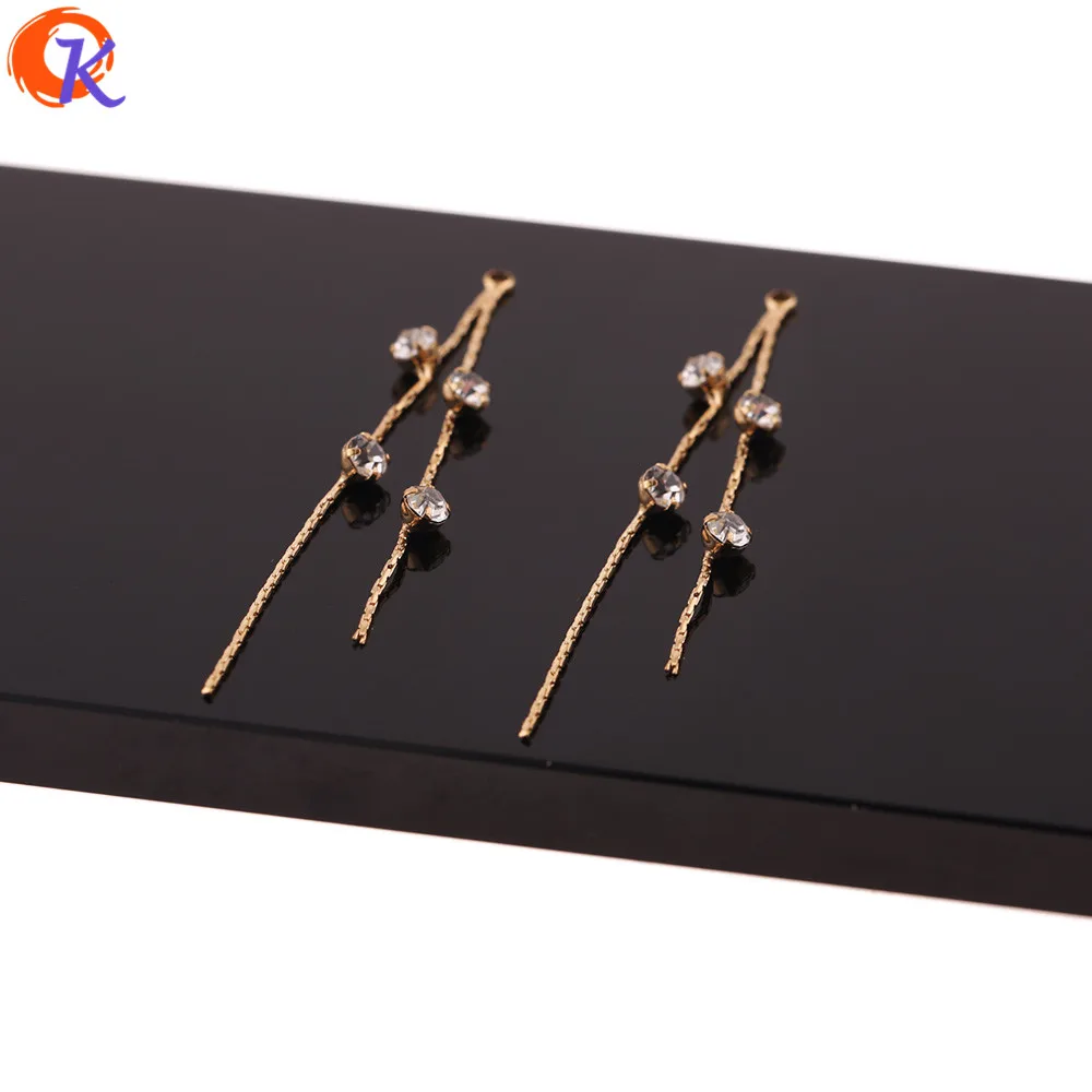 

Cordial Design 30Pcs 3*66MM Jewelry Accessories/DIY Making/Rhinestone Pendant/Genuine Gold Plating/Hand Made/Earring Findings