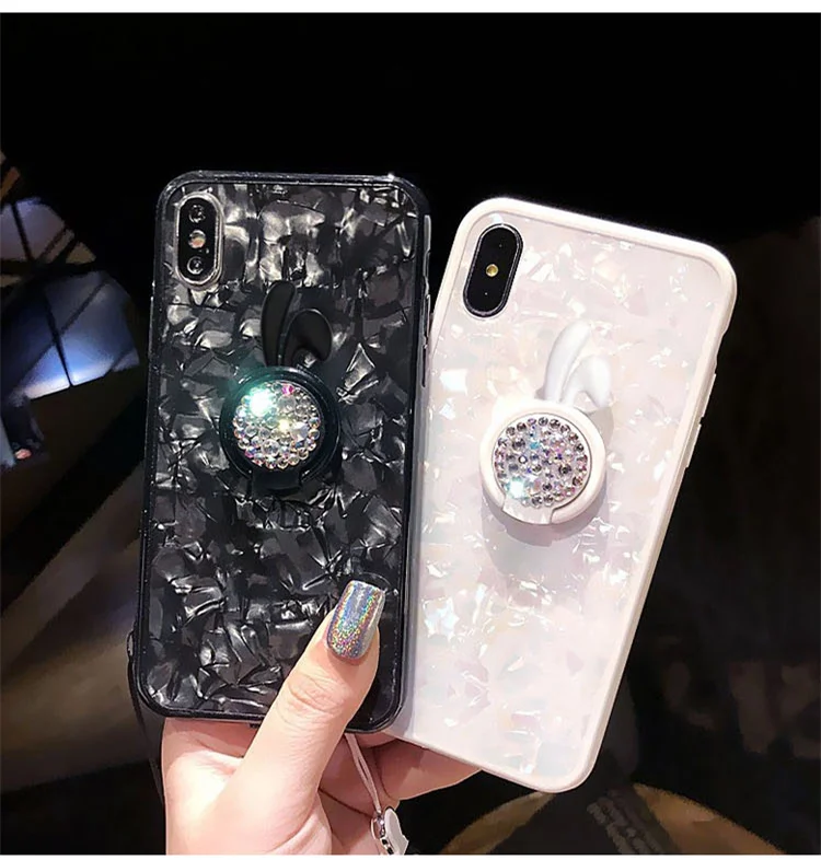 LaMaDiaa, стразы, кольцо, подставка, держатель, чехол для iPhone6, 6 S, 7, 8 PLUS, X, XS, MAX, XR, Dream Shell, чехол для телефона, s, IMD, силиконовая задняя крышка