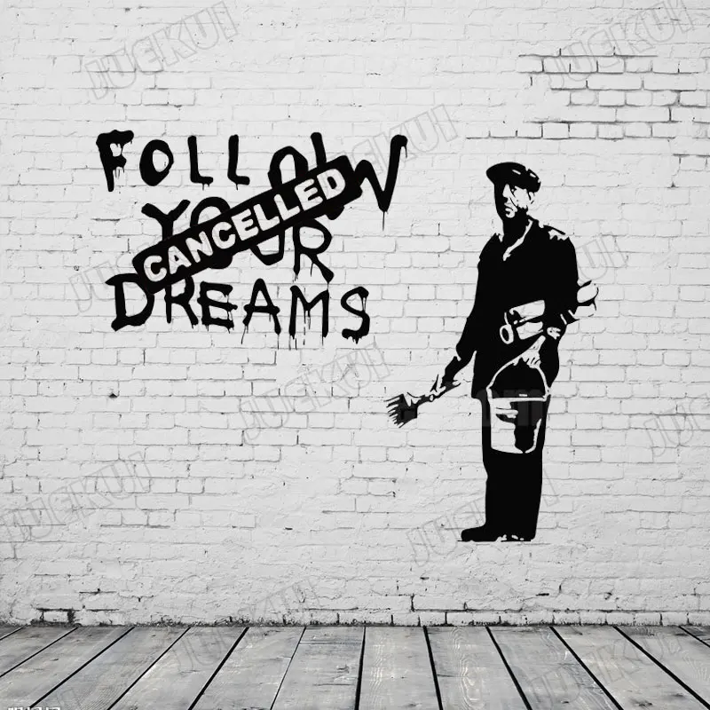 Наклейка на стену с надписью Follow Your Dreams|Наклейки стену| |