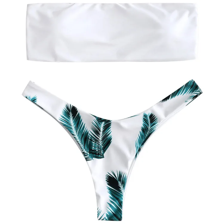 Купальный костюм комплект бикини купальник новые бразильские женские с листьями