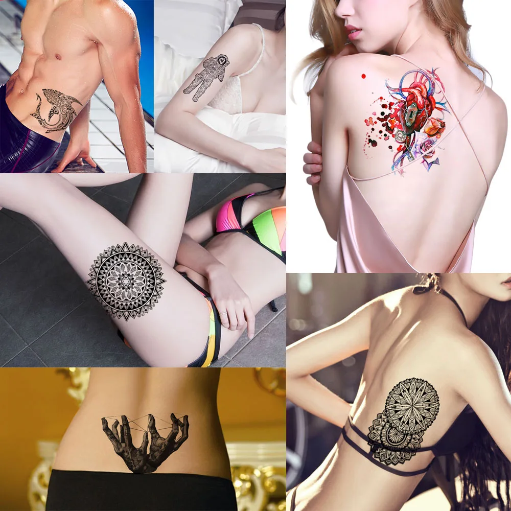 1 шт. черная водостойкая Татуировка панда|tattoo skull|tattoo blacktattoo white |