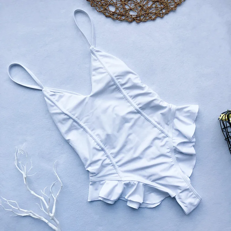 Женский купальник с v-образным вырезом In-X сексуальное бикини оборками и открытой