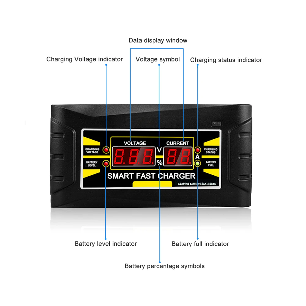 car charger car battery charger 12v 6a 10a car moto full automatic smart power charging digital lcd display eu us plug free global shipping