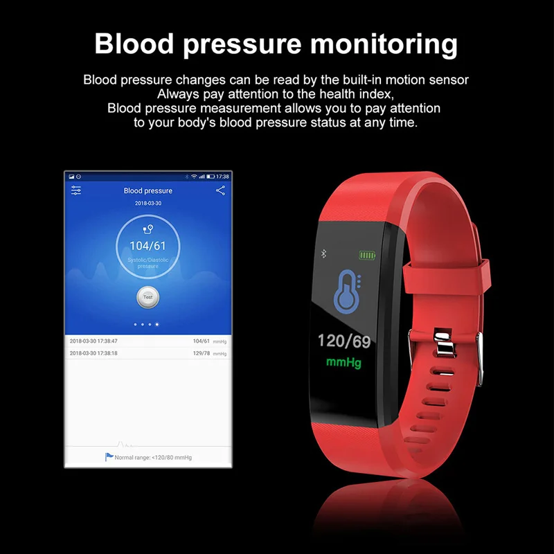 Фитнес трекер ID115 Plus кровяное давление Smartband водонепроницаемый монитор