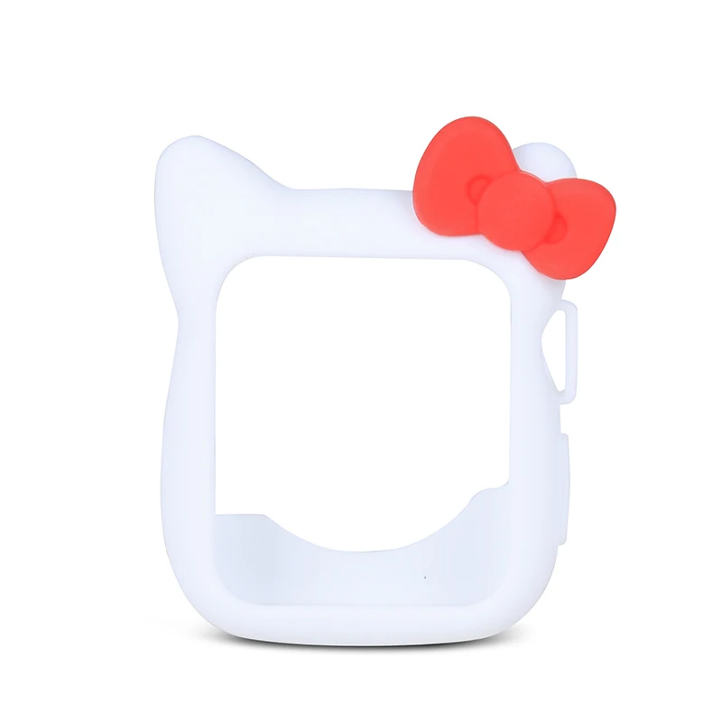 Kitty White red Силиконовый чехол для Apple watch 3 2 1 42 мм 38 мм милый женский мультяшный резиновый чехол для часов hello kitty Minnie для Iwatch 3 2 1 - Цвет ремешка: Kitty White red
