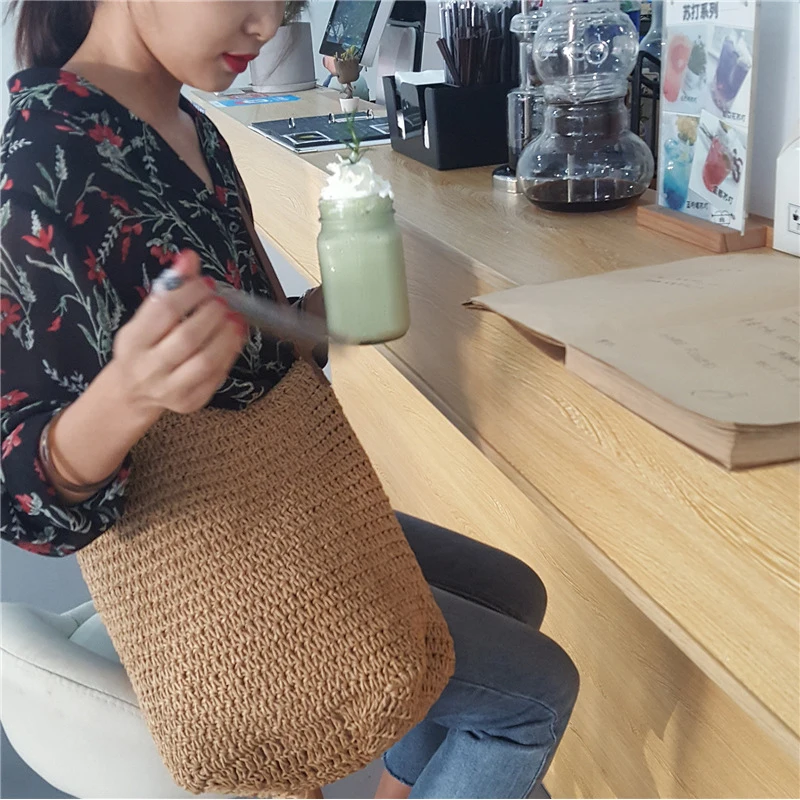 INS новая Соломенная Сумка летняя пляжная каникулярная веревка для сумочки