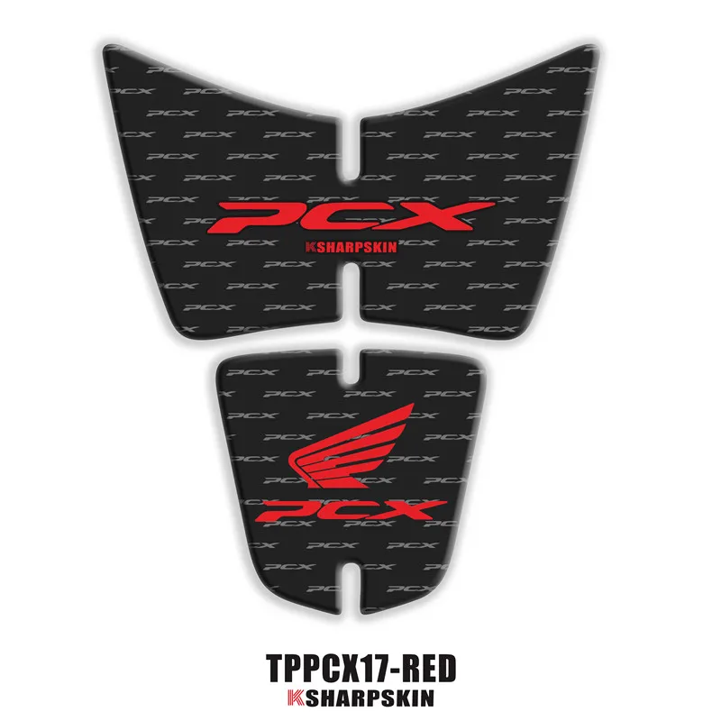 TPPCX17-RED 3D обтекатель газа крышка бака защиты наклейки Наклейка для Honda PCX 125 150 PCX125 PCX150 2012 - Цвет: TPPCX17-RED