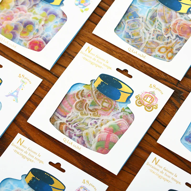 Милый дизайн бутылки AB42 романтические прозрачные мини наклейки для телефона DIY