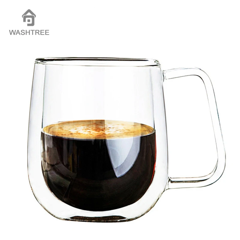 Двойной Стекло Кофе кружка чашка набор Чай кружки ручной работы Творческий пить