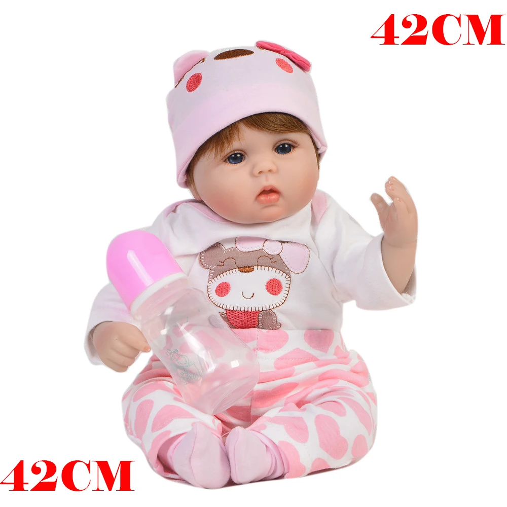 

17inch Silicone Reborn Baby Dolls Baby Alive Realistic Boneca Bebe cute Lifelike Real Menina Girl Birthday Toys For Children