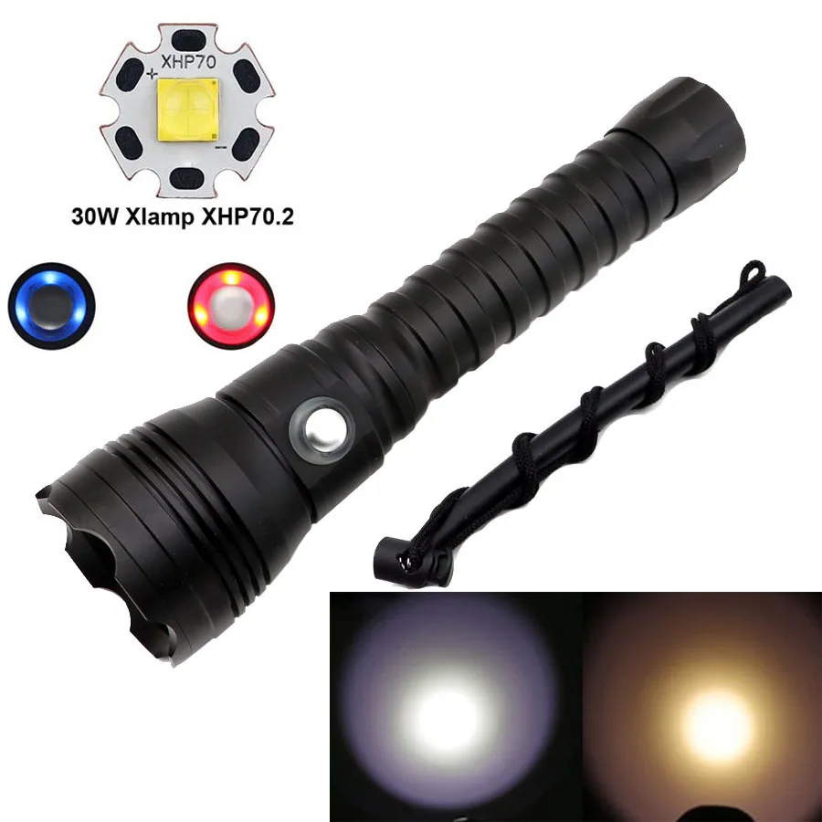 XHP70.2 светодиодный фонарик для дайвинга CREE XHP70 фонарик Linternas подводный 100 м водонепроницаемый фонарь 18650 26650 Подводный факел свет