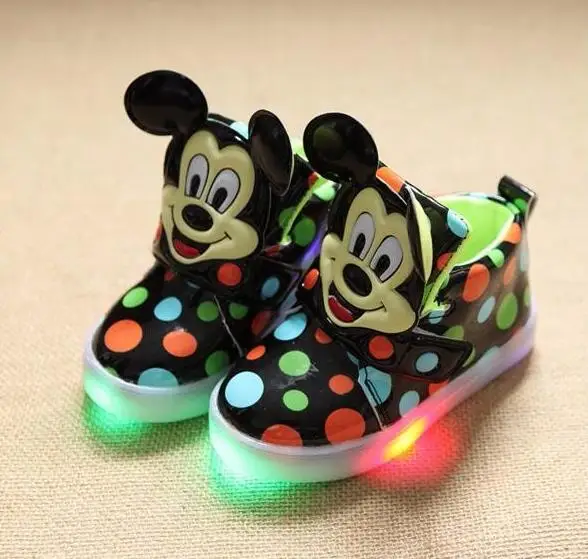 2018 модные светящиеся кроссовки для мальчиков и девочек с Минни Маус детская