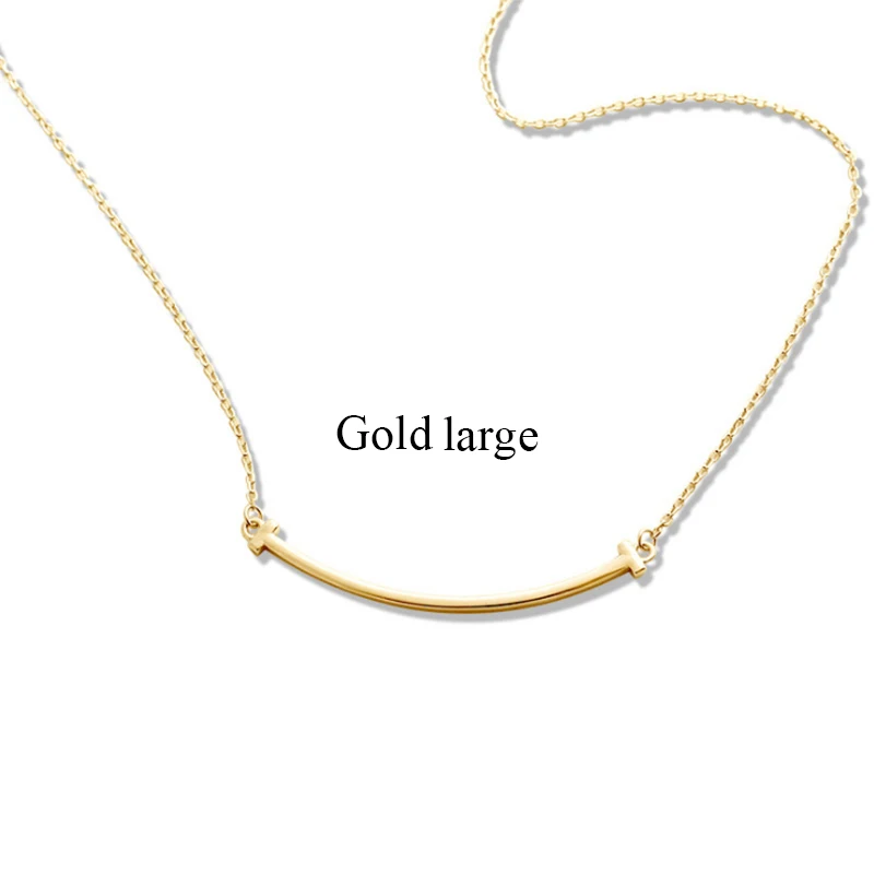 gold large Реальные. 925 пробы, серебряные ювелирные изделия, прямая АРКА, геометрическое ожерелье, Подвеска для женщин - Окраска металла: gold large