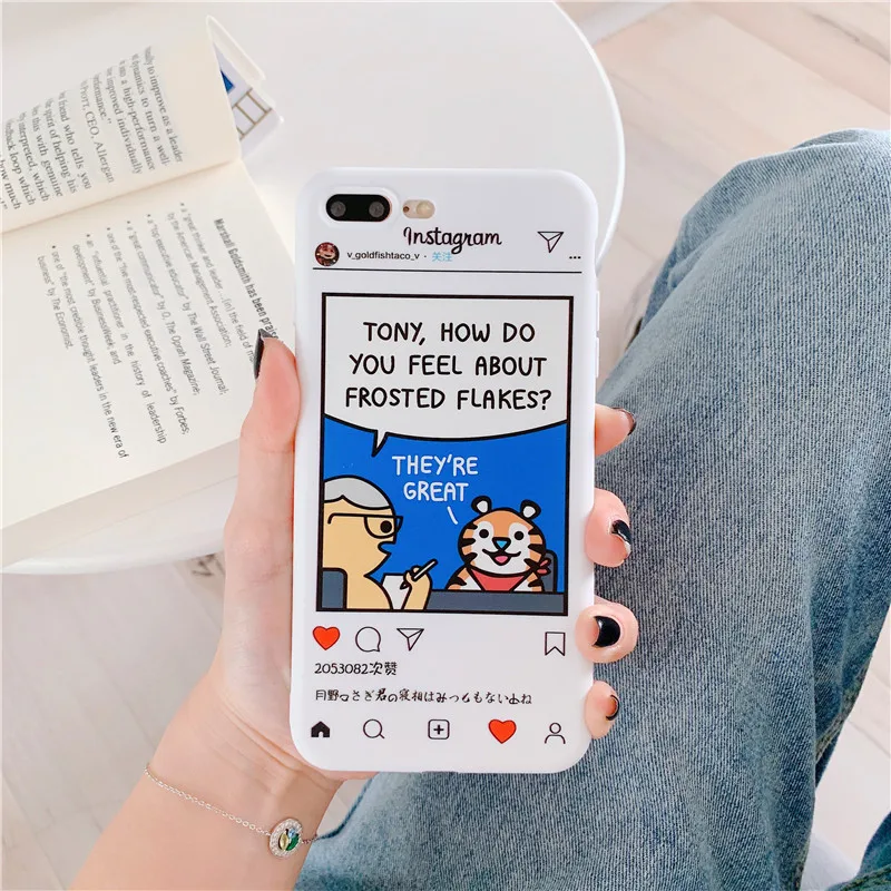 Чехол с милыми мультяшными персонажами для iPhone X XS MAX XRWhite background text dialog box