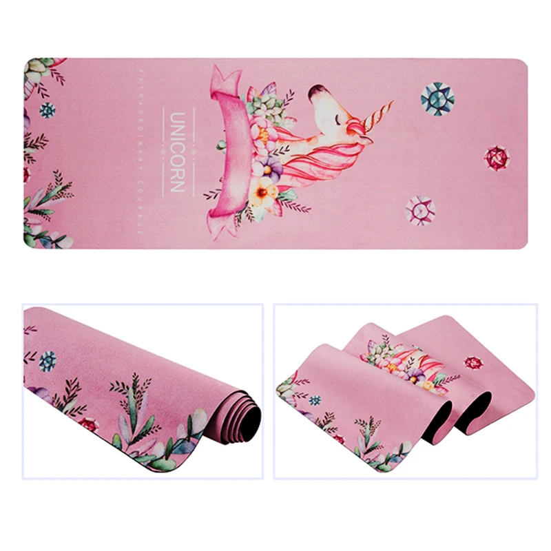 Коврик для йоги из микрофибры с принтом нескользящий портативный экологически