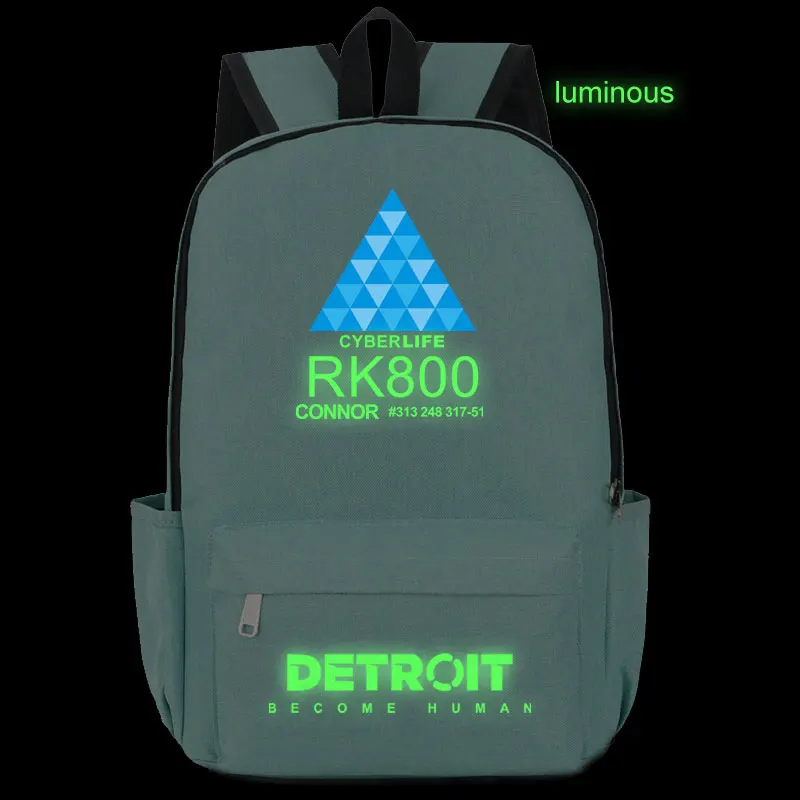 020 Детройт стать человеком рюкзак rk800 Рюкзаки плеча Путешествия Школьные сумки для подростков Повседневная Студенческая элегантный дизайн сумка для ноутбука - Цвет: 020