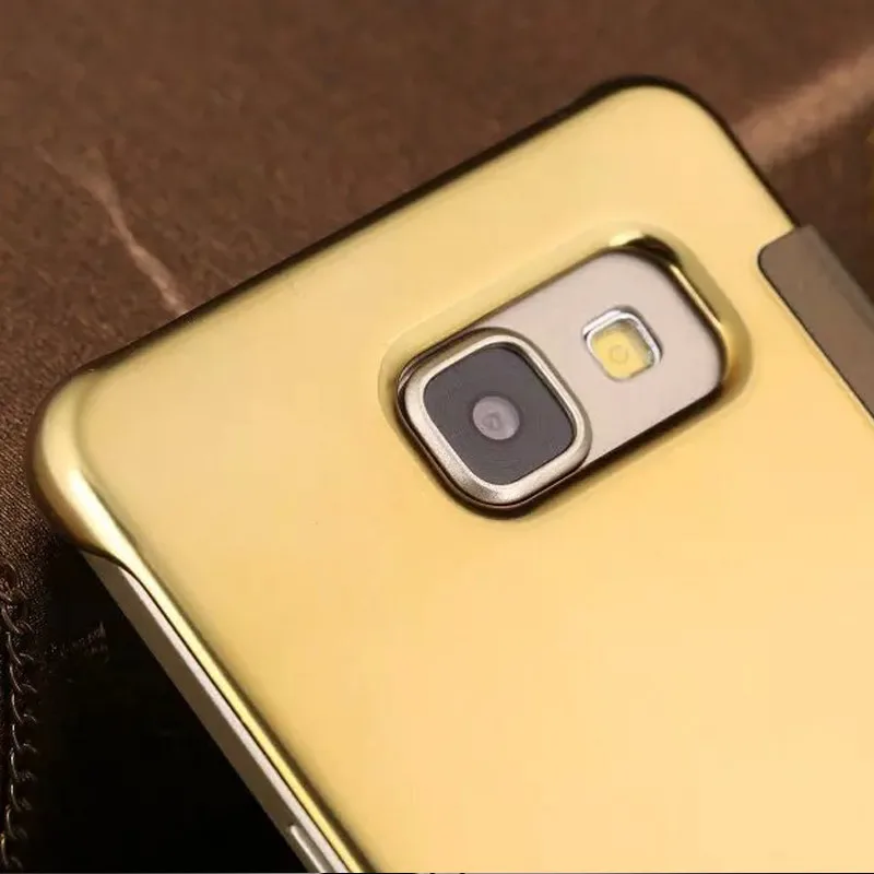 Умный роскошный флип чехол для Samsung Galaxy S6 S7 Edge S8 S9 S10 Plus Note 8 9 10 кожаный зеркальный