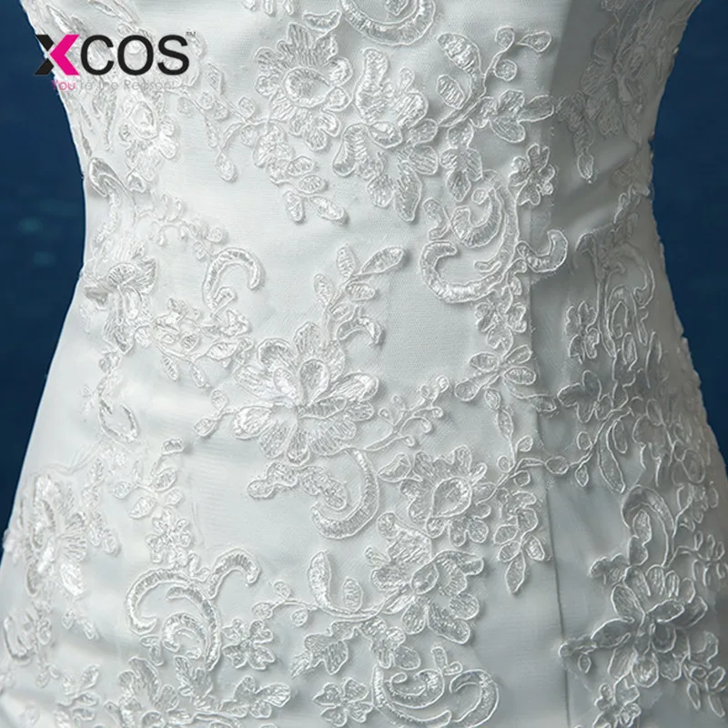 XCOS Vestido De Noiva Princesa дешевое сексуальное свадебное платье русалки кружево как на