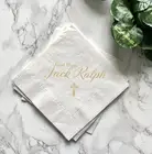 Салфетки для крещениякрещения с любым текстом, салфетки с надписью God Bless для Первого Святого Причастия, религиозные салфетки