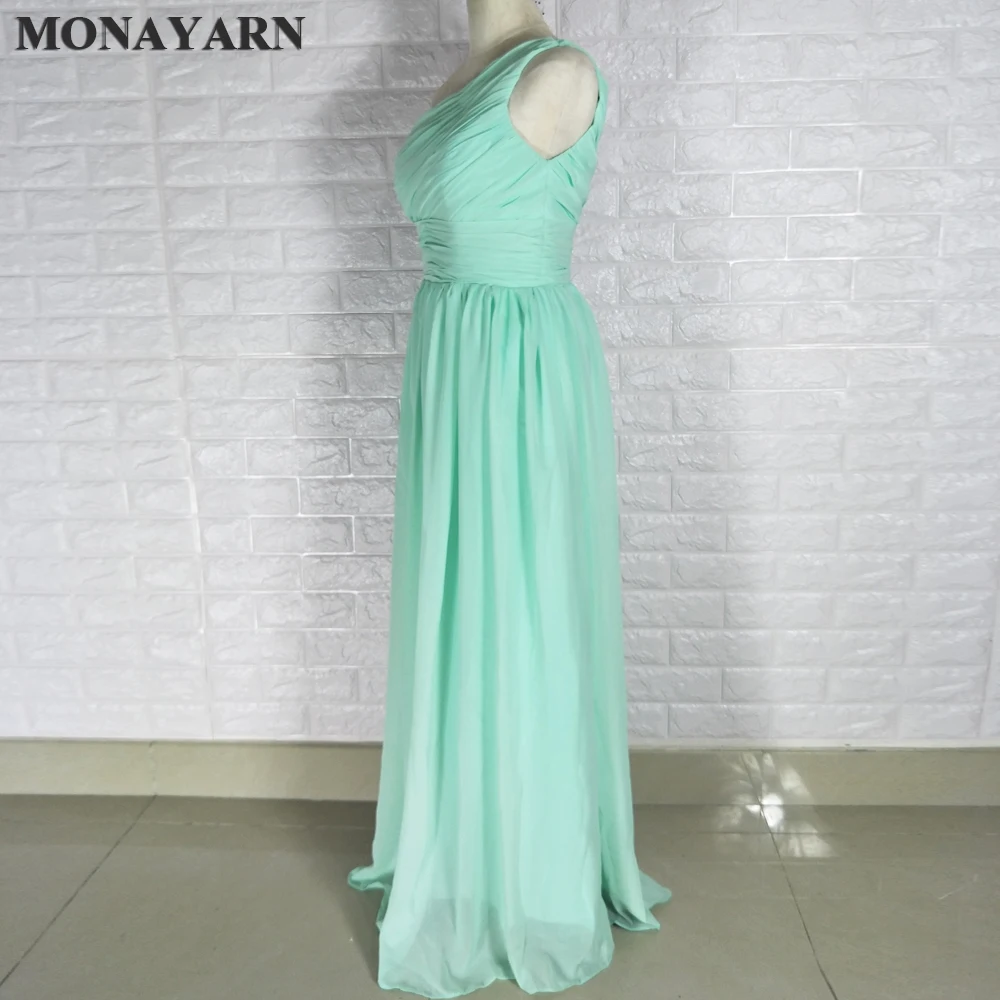 Женское шифоновое платье подружки невесты мятно-Зеленое Длинное плиссированное