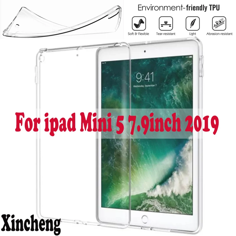 Мягкий Силиконовый ТПУ прозрачный чехол для ipad Mini 5 7 9 дюйма 2019 ультра бампер