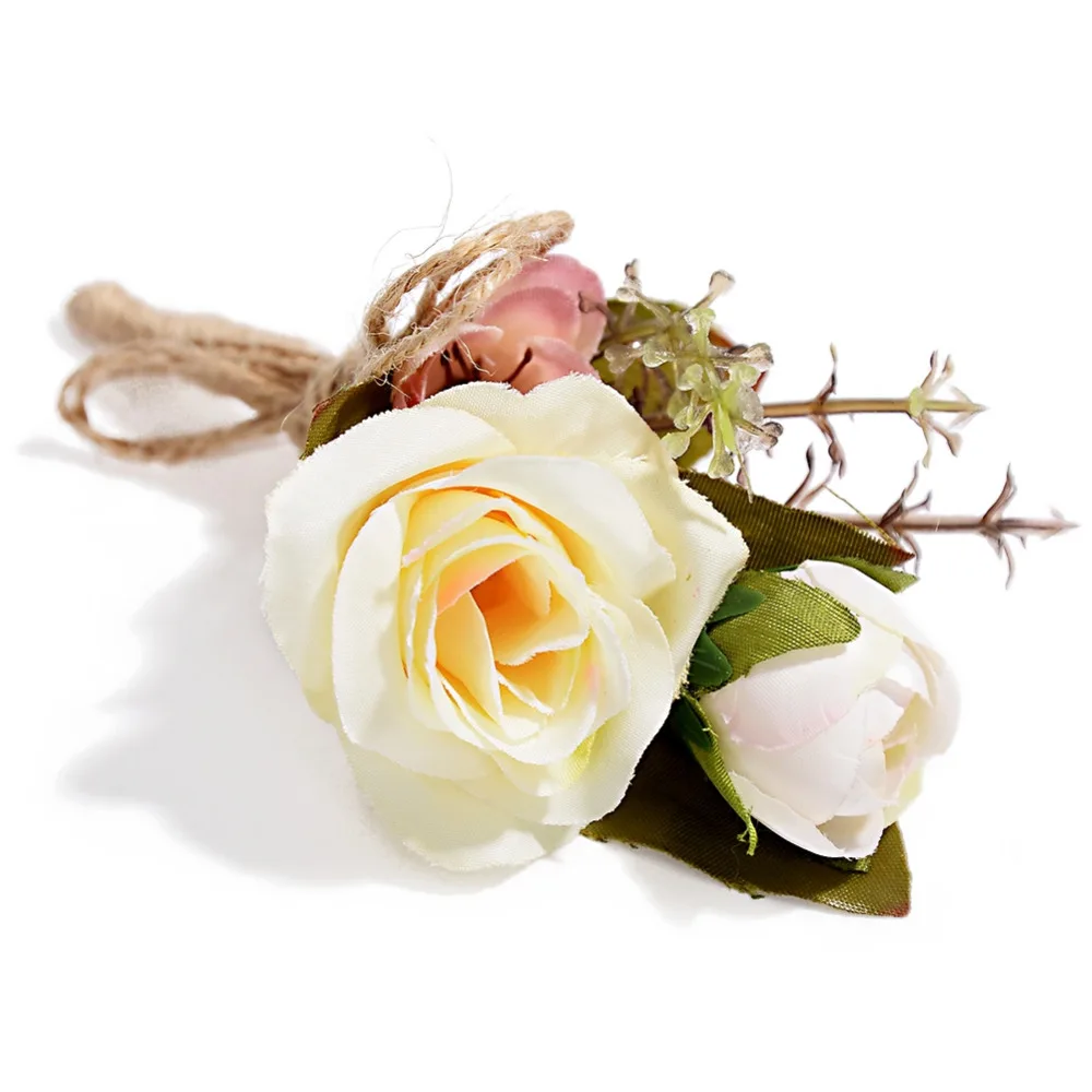 Fashion Artificial Flowers Brooches For Women Men Bridal Wedding Jewelry Accessories Pins Buckle Party Bouquet 6 Style | Украшения и