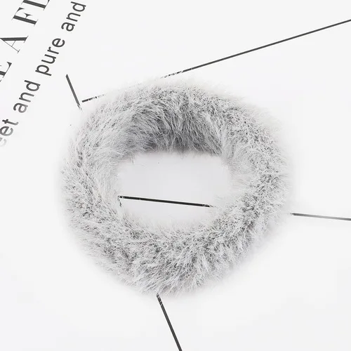 gray 1pcs 1-3 шт. эластичная резинка для волос для девочек резинки для волос яркого цвета Веревка Искусственный Мягкий мех головная веревка корейские аксессуары для волос и головы ювелирные изделия - Окраска металла: gray 1pcs