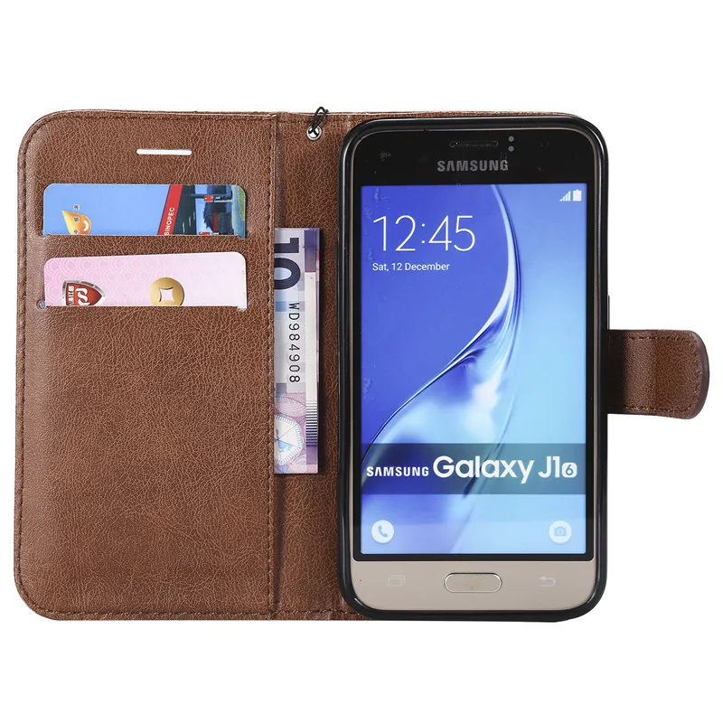 Для samsung Galaxy J1 2016 чехол для бумажник телефона из искусственной кожи J120F J120