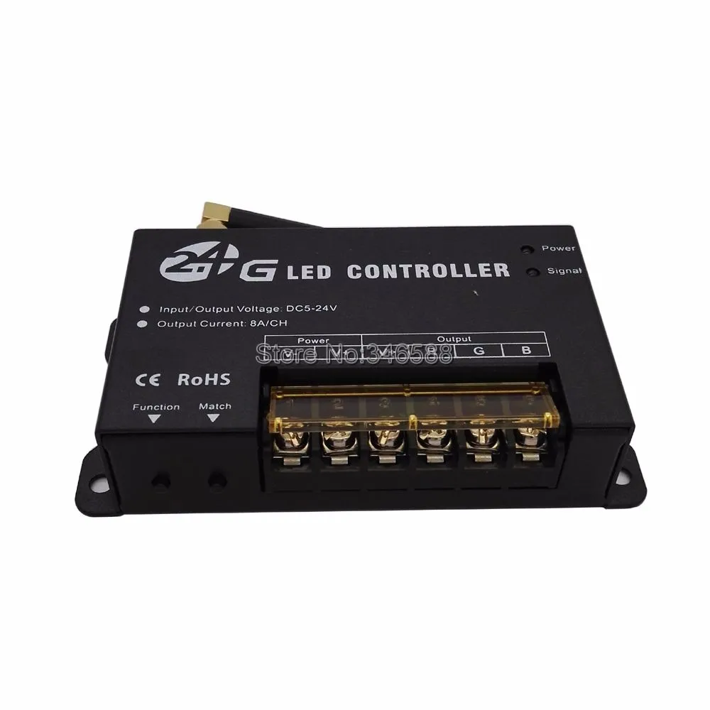 DC5-24V 8A* 3CH 24A RGB светодиодный контроллер RF201 с 2,4 GHz RF сенсорный пульт дистанционного управления для 5050 или 3528SMD светодиодные RGB ленты