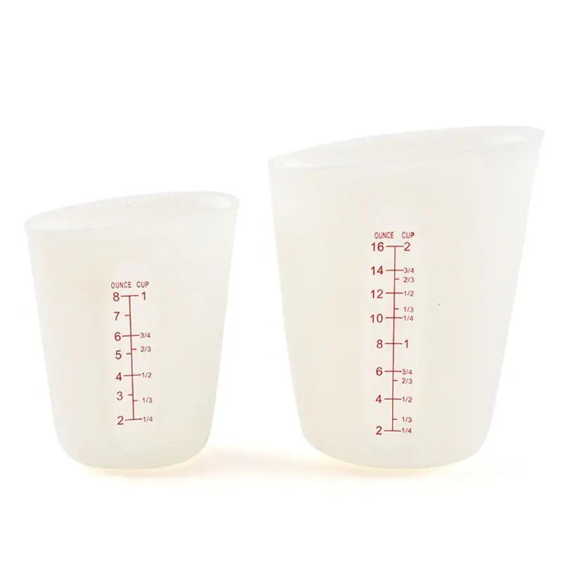 

2Pcs 250ML 500ML Flexible Silicone Measuring Cup Cook Bakers Resin Jewelry Tools