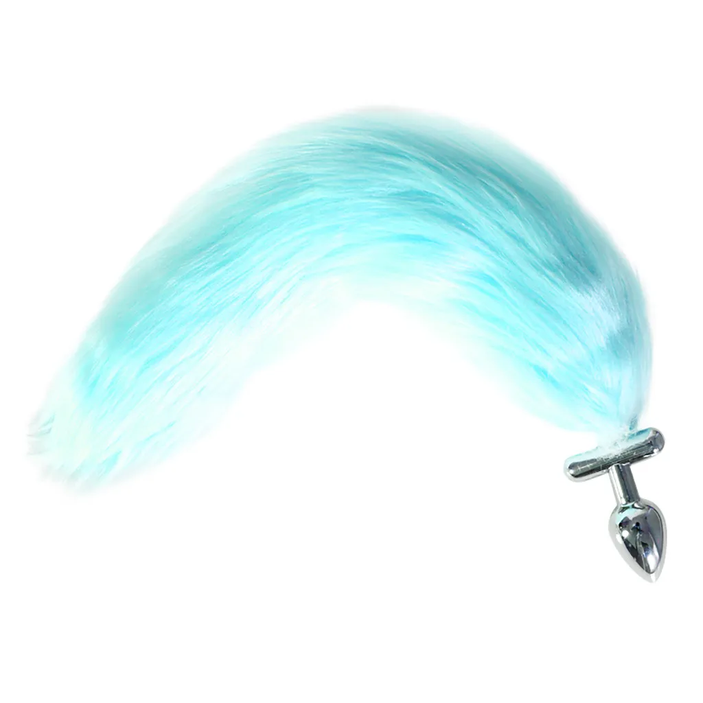 Светящаяся Анальная пробка хвост животного 45 см лисий бант металлическая