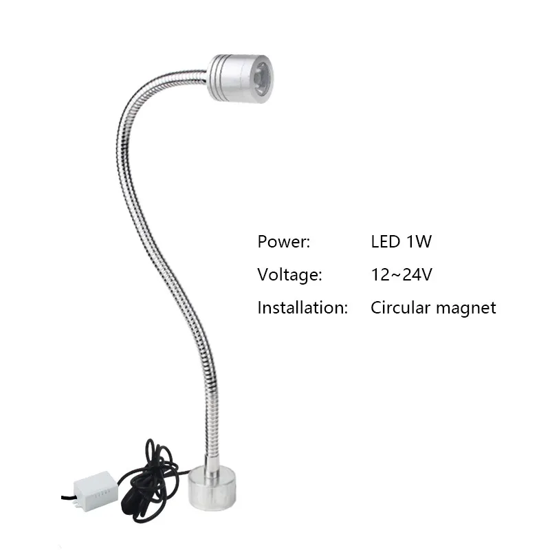 LED 1W 12-24V Y Gooseneck промышленные светодиодные светильники 12 в 24 в 36 В 220 В 1 Вт 3 Вт 4 Вт гаражный свет ультра яркие Швейные машины освещение токарный станок лампа - Цвет: LED 1W 12-24V Y