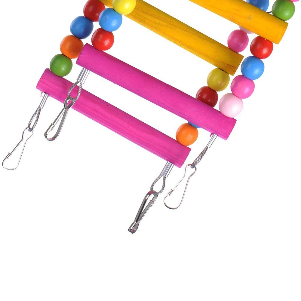 

Colorful Pet Ladder Bridge Budgie Parrot Climbing Bite Parakeet Swing Bird Toy