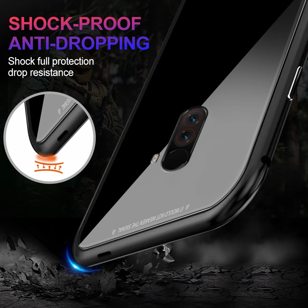 Магнитный откидной металлический чехол для телефона Xiaomi Redmi note 9 pro магнитное