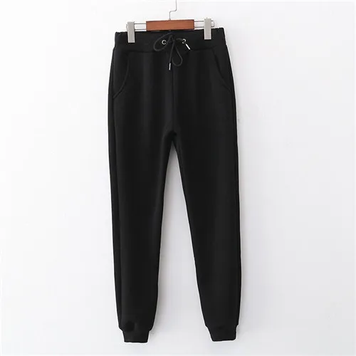 D00264 black Зимние кашемировые толстые свободные брюки с эластичной талией размера плюс однотонные 4 цвета шерсть хлопок теплые женские повседневные Бархатные брюки D264 - Цвет: D00264 black
