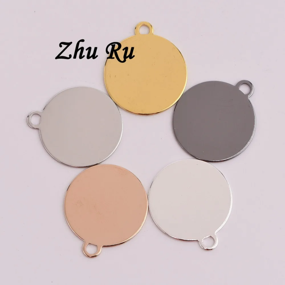 10 шт. ZHU RU 22 мм круговой гравюрный подвесной бирки в форме диска подвеска подходит