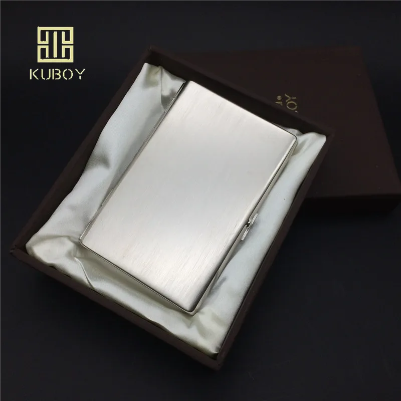 

Kuboy KC5-01 Stainless steel cigarette boxes for 12 pcs 100mm's long slim cigarettes metal cigarette boxes storage box & bin