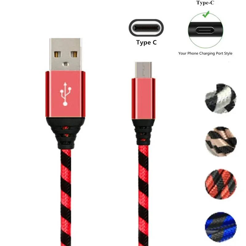 Быстрая зарядка нейлон USB синхронизация данных мобильный телефон адаптер зарядное устройство Тип C кабель для Samsung Galaxy A3 A5 A7 Lenovo Xiaomi LG