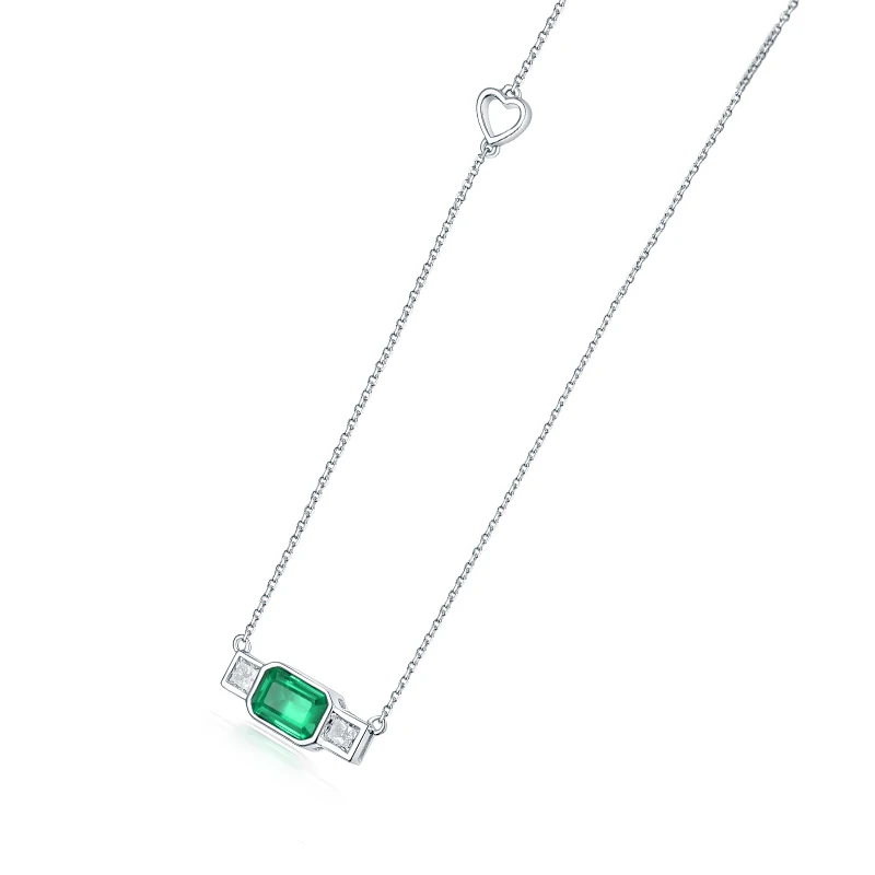 LOVERJEWELRY Новые однотонные 18Kt белого золота колумбийский изумруд ожерелье с