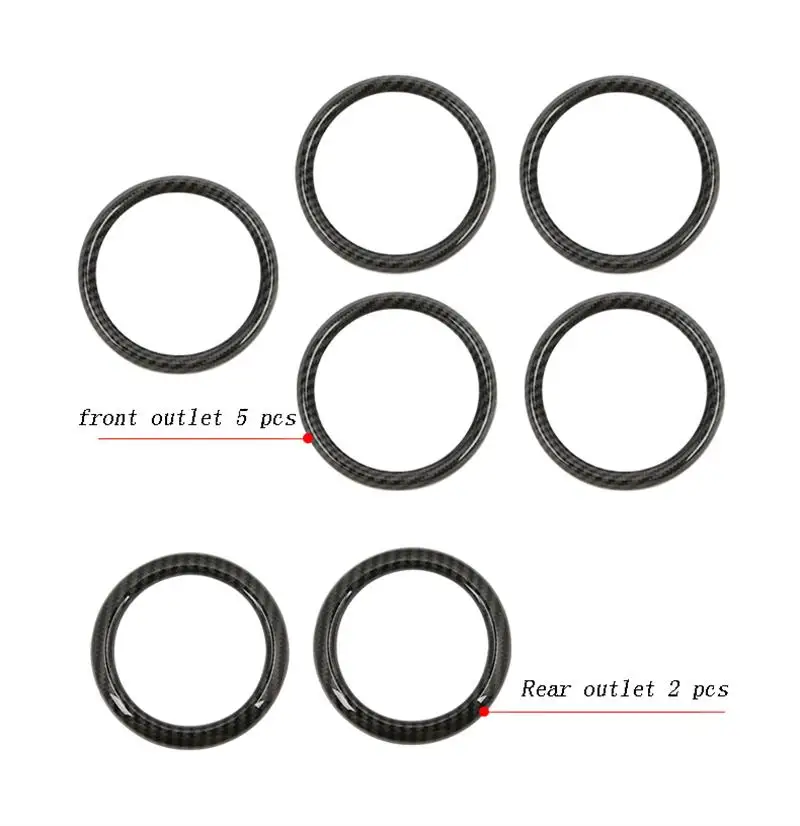 Carbon fiber Автомобильный Стайлинг центральной консоли воздуха на выходе панели Чехлы наклейки Накладка для Mercedes Benz A класс A180 A200 авто аксессуары для интерьера - Название цвета: Carbon fiber